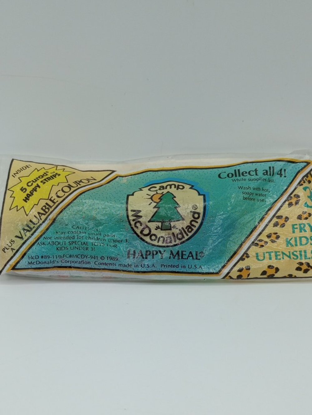 Vintage 1989 Sealed Camp McDonaldland Fry Kids Utensils #3 - McDonald's